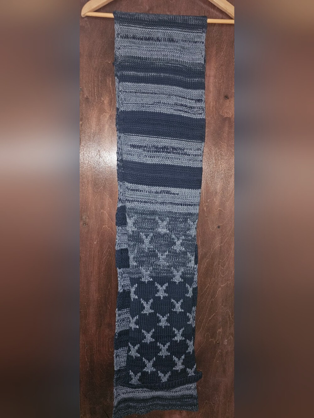 DENIM & SUPPLY RALPH LAUREN INDIGO STARS & STRIPES CHUNKY KNIT SCARF